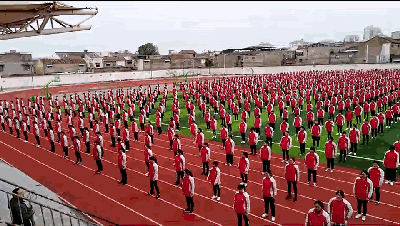 壮观！亳州50万人齐练五禽戏